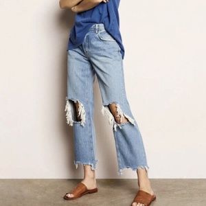 WE THE FREE People Jeans Womens Size 27 Light Wash Maggie Distressed